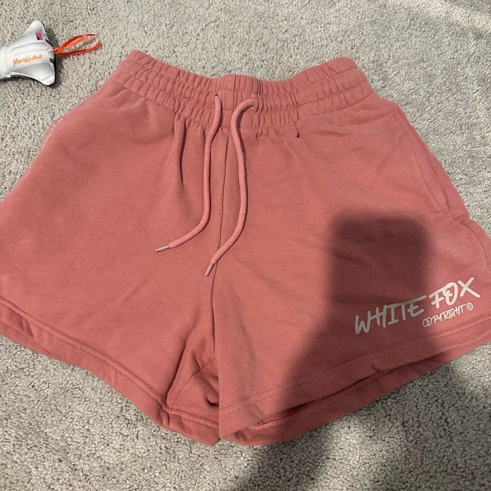 White fox lounge shorts
